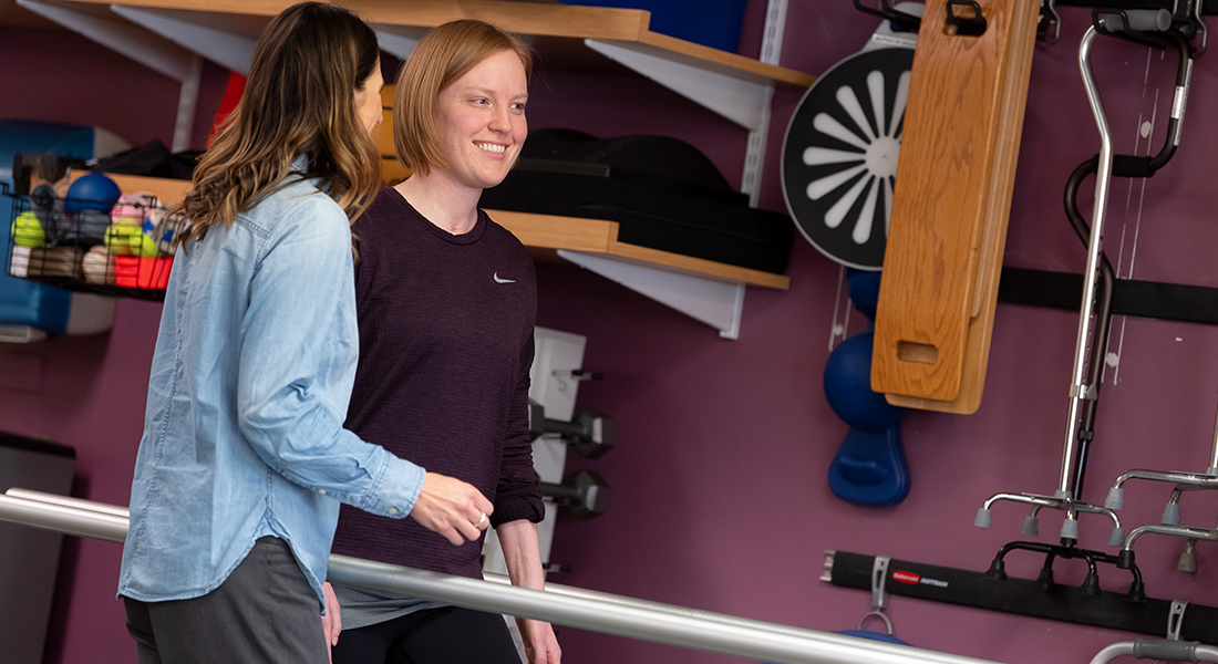Patient rehabbing at Spaulding Outpatient Center Medford
